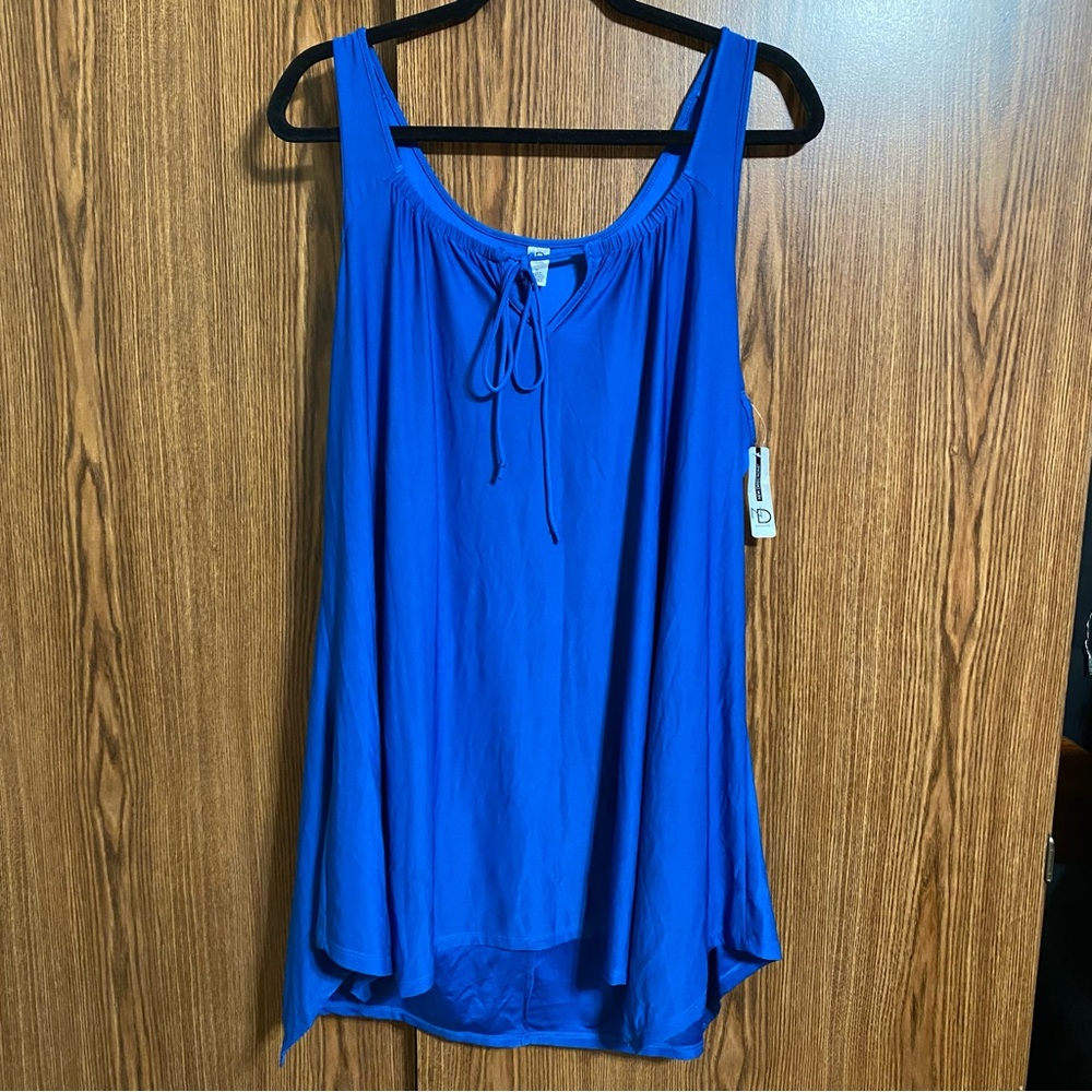 New Directions ND Intimates Royal Blue Tank Style Nightgown with Front Tie